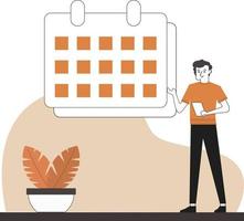 Month Concept Illustration With Presenter vector