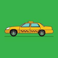 Ilustración de icono de vector de dibujos animados de taxi