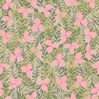 vector de patrones sin fisuras flores con hojas. Ilustración botánica para papel tapiz, textil, tela, ropa, papel, postales