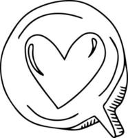 Dibujo de la mano del contorno del corazón con un fondo de pincel. patrón de amor, postal, fondo abstracto del corazón. vector de corazones con el día de san valentín 14 de febrero. fondo para invitaciones y scrapbookin