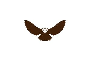 Vintage Retro Flying Owl Bird Logo Design Vector