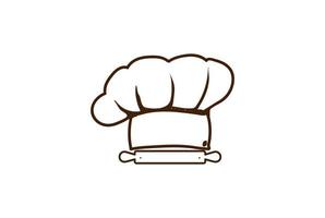 Chef Hat Restaurant Cooking Typography Logo Design Vector