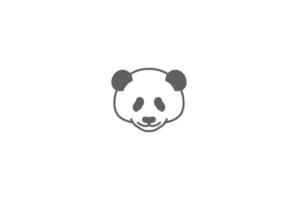 Simple Minimalist Cute Silhouette Face Panda Logo Design Vector