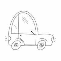 Doodle style passenger car. Drawing of car for child. vector