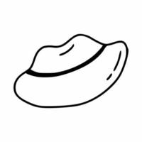 sombrero de playa estilo doodle. tocado para jardinería. vector