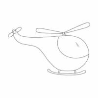 Doodle style drawing of  helicopter. Coloring book for  boy. vector