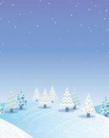 Vector Seamless Hilly Winter Forest Background Illustration. Horizontally Repeatable.