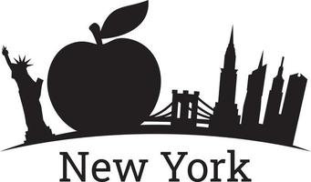 New York. Big Apple skyline silhouette vector