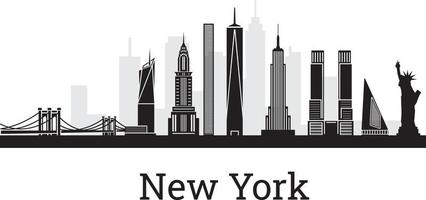 New York skyline silhouette vector