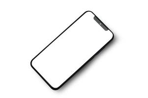 Mobile smart phone on white background technology photo