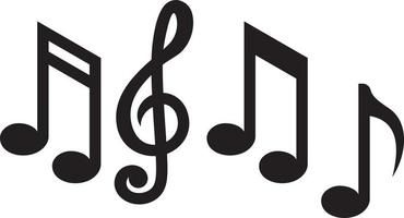 Music notes and treble clef vector
