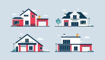 vector building house concept bundle for poster, background, print, flyer and reklame