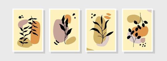 diseño de arte abstracto de plantas para impresión, portada, papel tapiz, arte de pared minimalista y natural. ilustración vectorial. vector