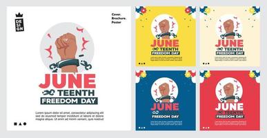 Juneteenth. hand clenched illustration for feed vector