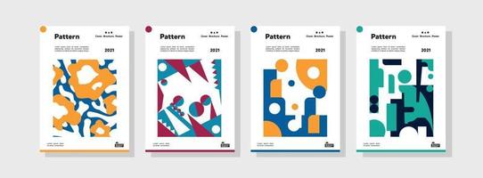 Collection of pattern abstract templates. Geometry orientation vector business presentation set mock up pattern.