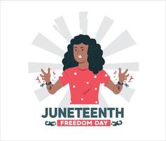 juneteenth. illustration of breaking chains for banner vector