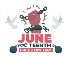 juneteenth. illustration of breaking chains for banner vector