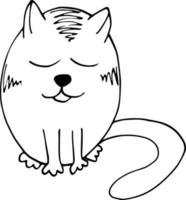 garabato dibujado a mano gato. escandinavo, nórdico, minimalismo, monocromo, animales, niños, impresión, pegatina, decoración vector