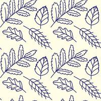 Plant seamless pattern with branches. Isolated on beige background vector illustration. Endless floral background.