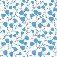 Cute floral seamless pattern. Endless background vector illustration. Botanical repeatable print.