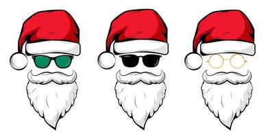 Santa claus mask with sunglasses vector