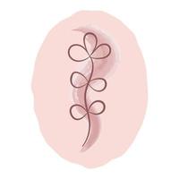 Abstract Boho Branch with Flower vector