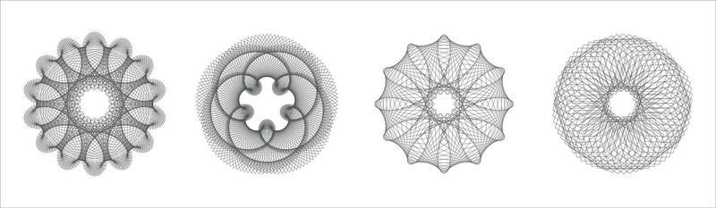 Vector set of guilloche rosette