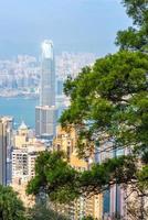 Hong kong downtown the famous cityscape view of Hong Kong skyline photo