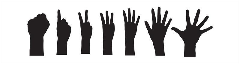 Hands Silhouettes Set vector eps 10