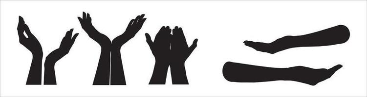 Hand Sign Gesture Silhouettes vector
