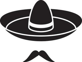Sombrero and mustache vector