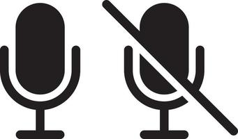 Mute Unmute audio microphone sign vector