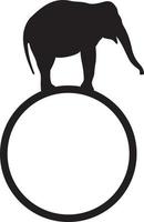 Elephant standing on circle monogram vector