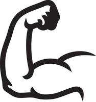 Flexed biceps outline vector