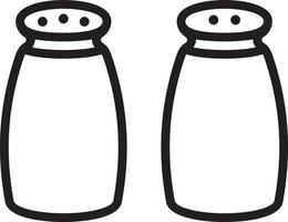 Salt and pepper shakers outline vector