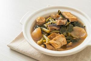 Guiso de verduras chino con tofu o sopa mezcla de verduras foto