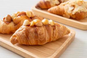croissant with macadamia and caramel photo