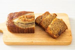 banana cake on wood board photo