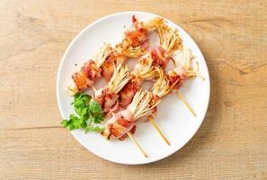 Bacon Wrapped Golden Needle Mushroom photo