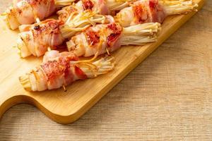 Bacon Wrapped Golden Needle Mushroom photo