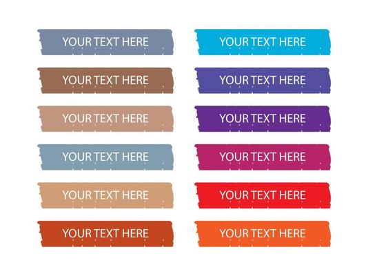 Set of brush or lower third brush pack. Vector illustration on isolated white background.