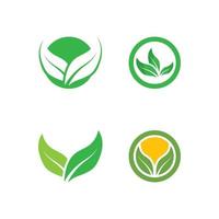 Logos of green Tree leaf ecology vector