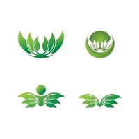 Logos of green Tree leaf ecology vector