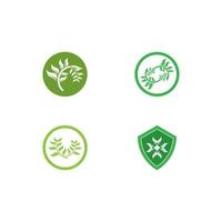 logotipos de la ecología de la hoja del árbol verde vector