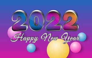 2022 happy new year colorful text effect vector background.