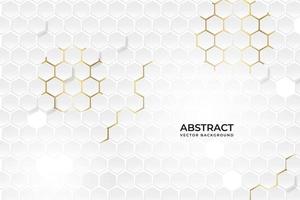 Geometric abstract background. Luxury background geometric shapes white and gold. vector