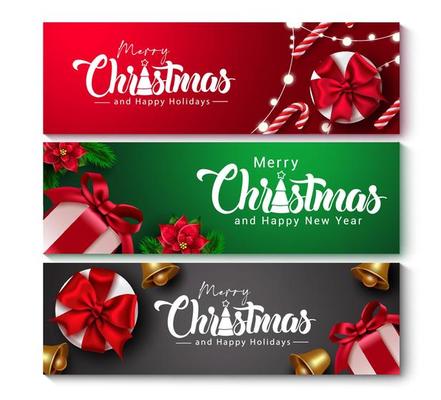 Merry Christmas Banner Vector Art, Icons, and Graphics for Free Download