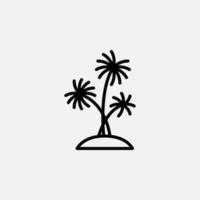 Island, Beach, Travel, Summer, Sea Line Icon, Vector, Illustration, Logo Template. Suitable For Many Purposes. vector