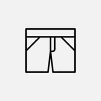 pantalones cortos, casual, icono de línea de pantalones, vector, ilustración, plantilla de logotipo. adecuado para muchos propósitos. vector