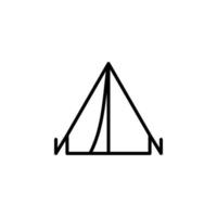 campamento, carpa, camping, icono de línea de viaje, vector, ilustración, plantilla de logotipo. adecuado para muchos propósitos. vector